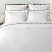 Waves - Pure Linen Embroidered Edge Duvet Cover Sets-7