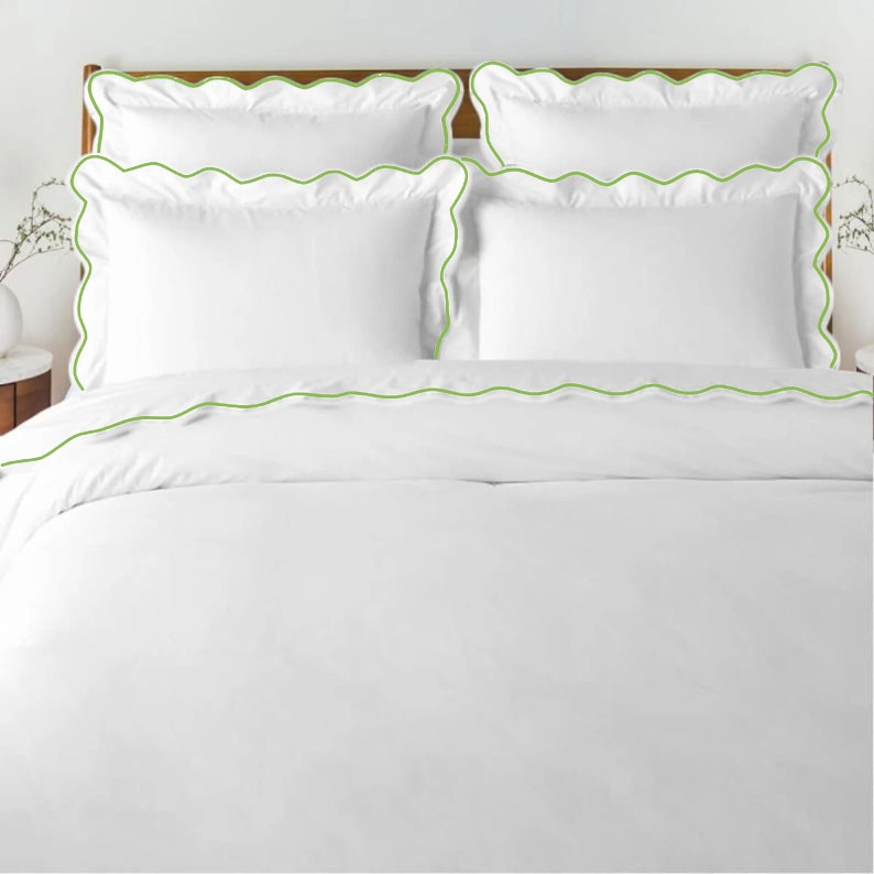 Waves - Pure Linen Embroidered Edge Duvet Cover Sets-4