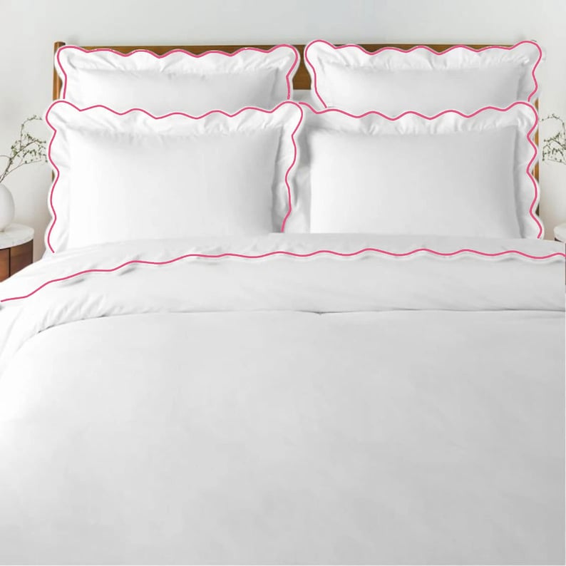 Waves - Pure Linen Embroidered Edge Duvet Cover Sets-0