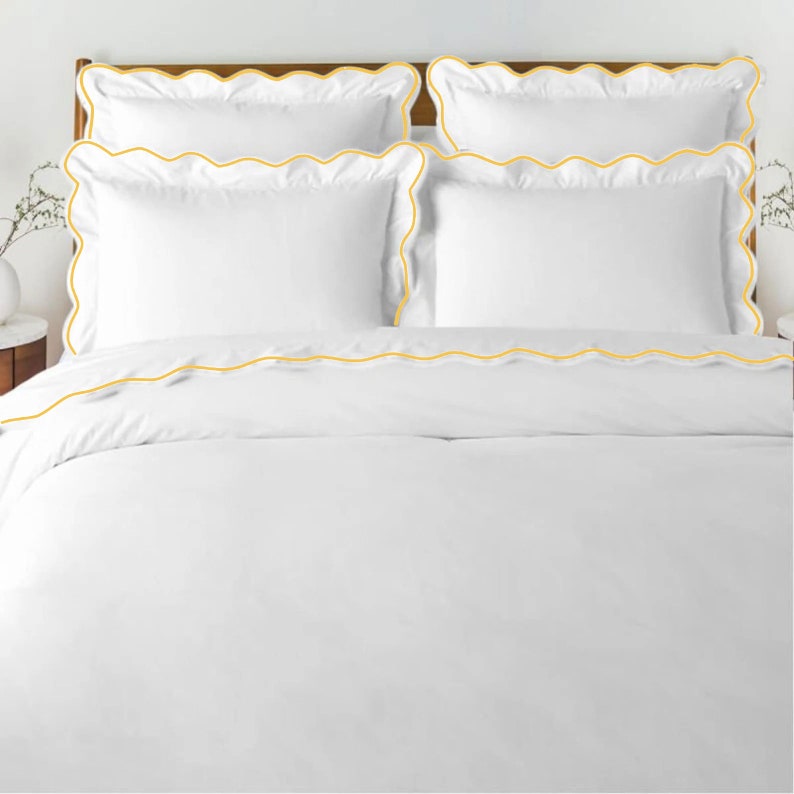 Waves - Pure Linen Embroidered Edge Duvet Cover Sets-2
