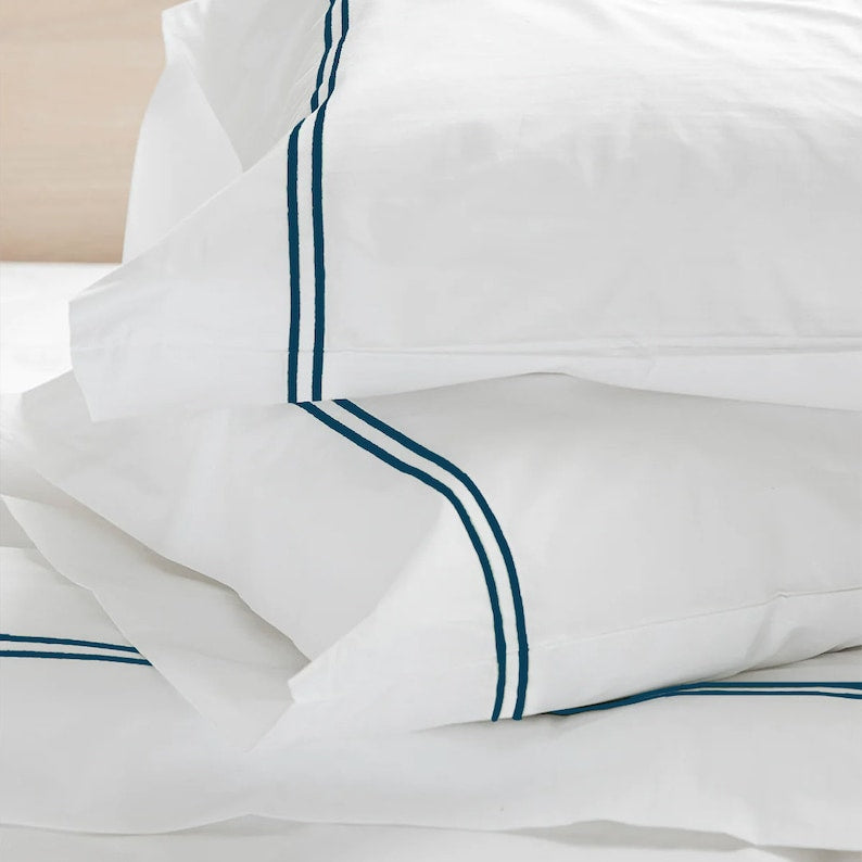 Tracks - Pure Linen Embroidered Edge Duvet Cover Sets-2
