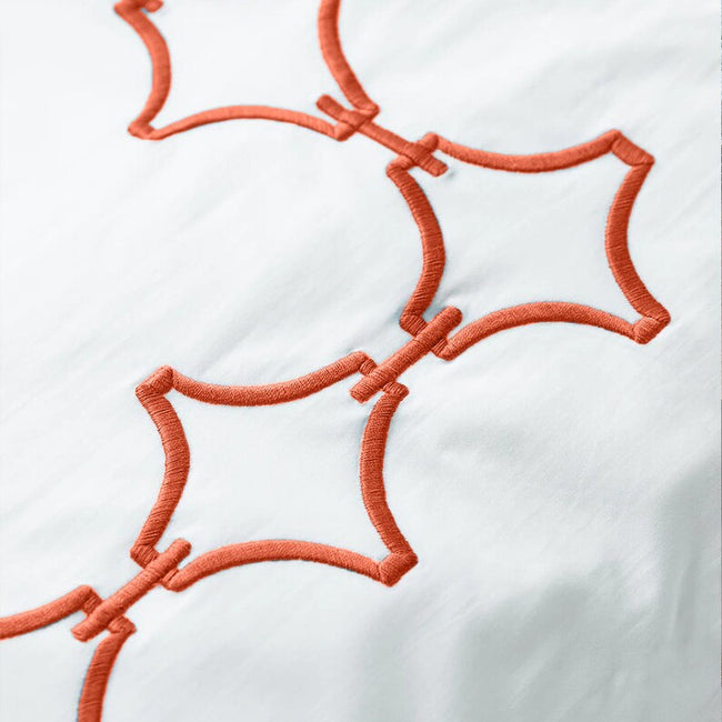 Links - Linen Cotton Embroidered Edge Duvet Cover Sets-1