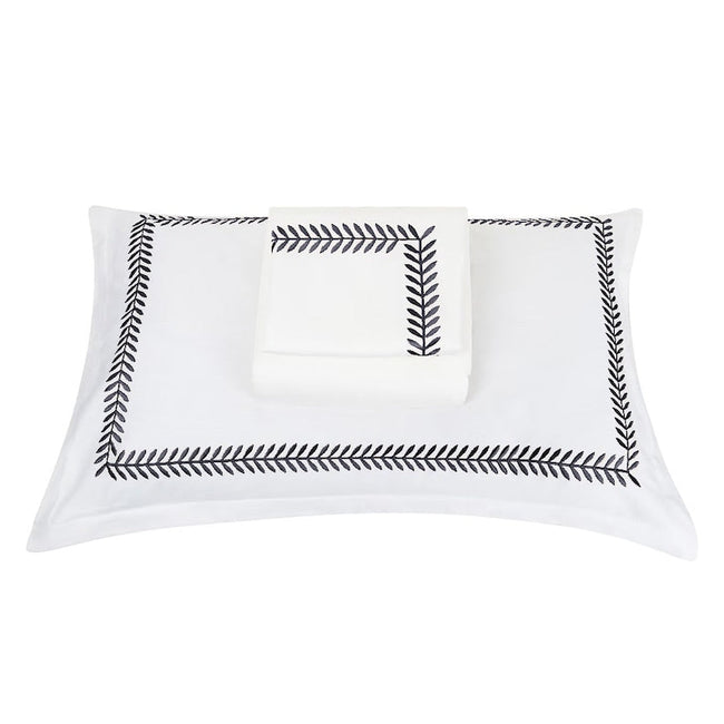 Ash Tree - Pure Linen Embroidered Edge Duvet Cover Sets-4