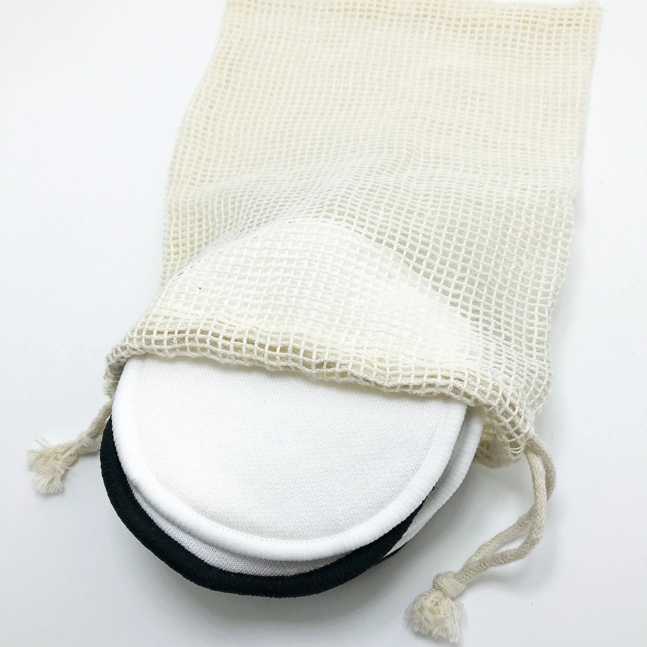 10 Reusable Organic Bamboo Cotton Facial Pads - Zero Waste Plastic Free Natural Makeup Remover Pads + Organic Mesh Cotton Laundry Bag-3