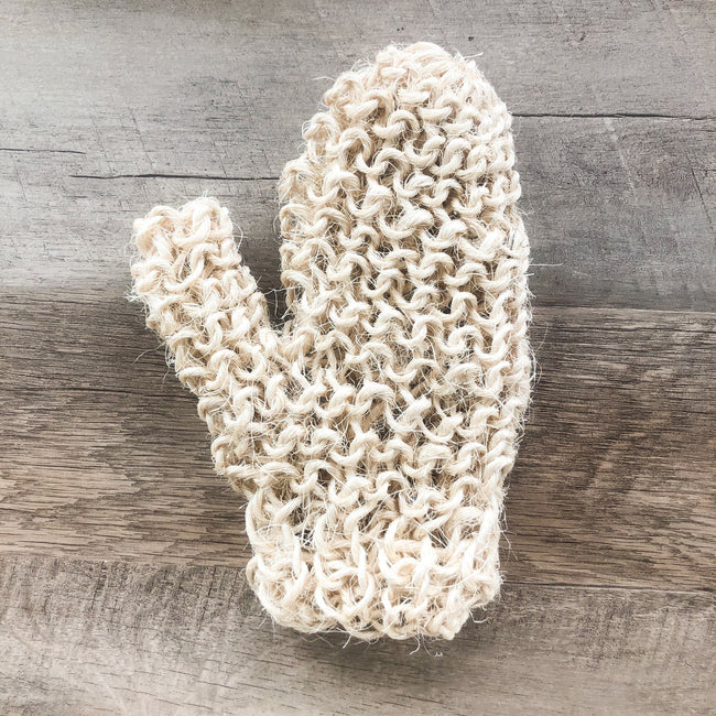 Natural Sisal Bath Mitt - Zero Waste Organic Exfoliating Bath Glove - Plastic Free Sustainable Shower-1