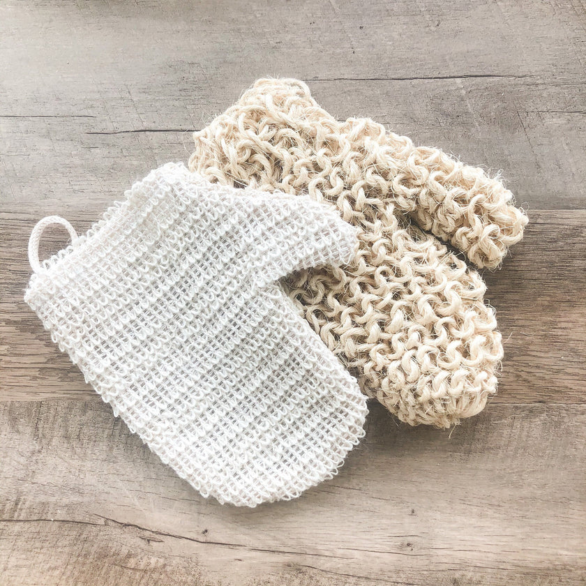 Natural Sisal Bath Mitt - Zero Waste Organic Exfoliating Bath Glove - Plastic Free Sustainable Shower-3