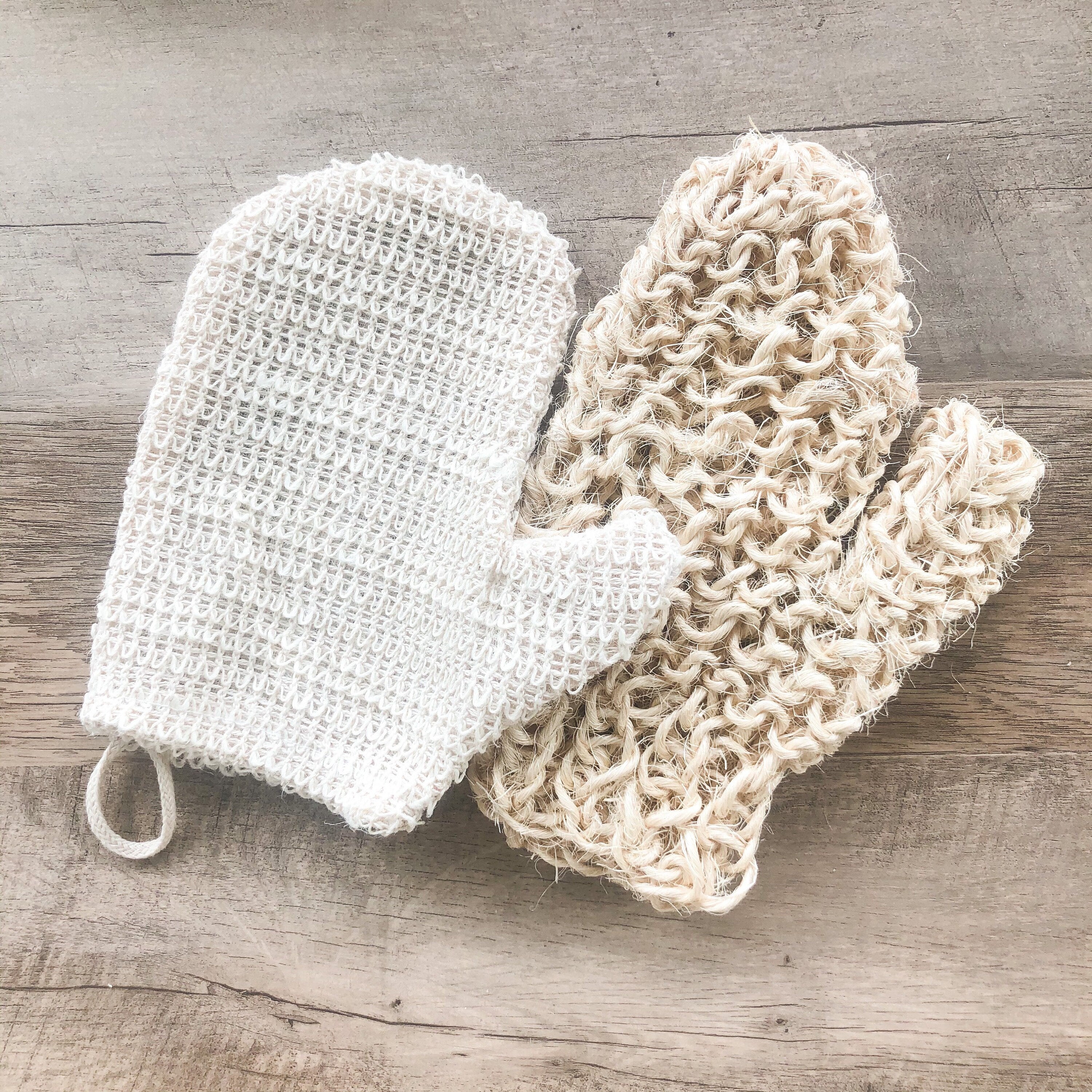 Natural Sisal Bath Mitt - Zero Waste Organic Exfoliating Bath Glove - Plastic Free Sustainable Shower-0