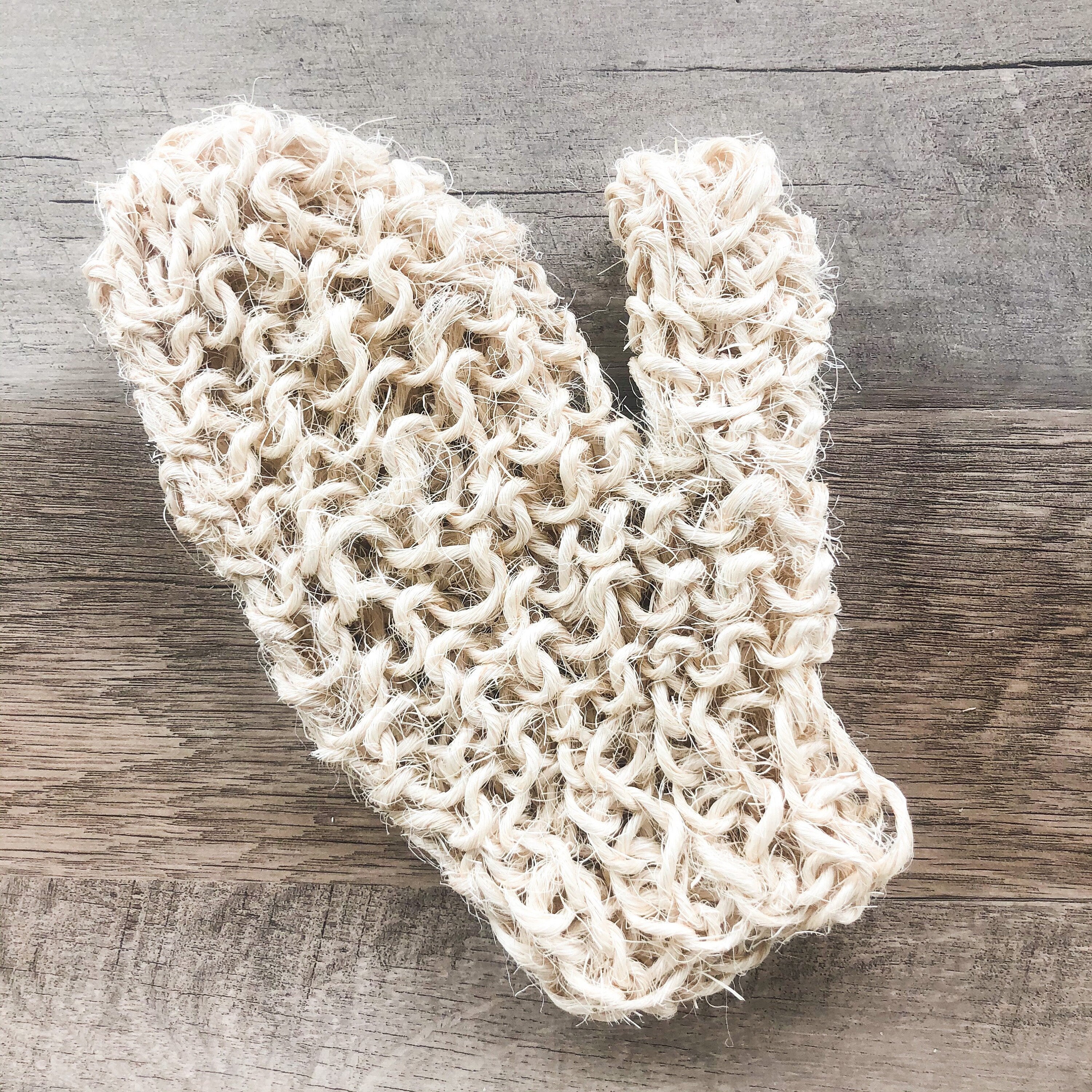 Natural Sisal Bath Mitt - Zero Waste Organic Exfoliating Bath Glove - Plastic Free Sustainable Shower-4