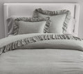 Light Grey - 100% Pure Linen | Linen Cotton Mix | 3 Piece Ruffle Duvet Cover Set | Handmade | Pre-washed | Soft-0