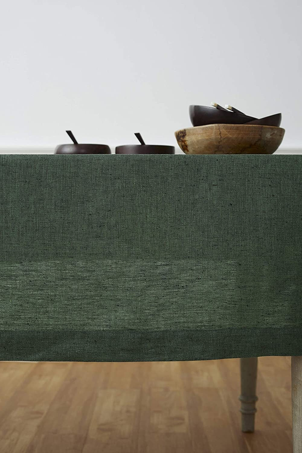 Moss Green Tablecloth | Pure Linen | Linen Cotton Mix | Soft | Handmade | Customisable Sizes | Customisable Shapes-1