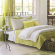 White with Lime Green Piping  - Pure Cotton, Pure Linen or Linen Cotton Mix | 3 Piece Piped Duvet Cover Set | Handmade | Pre-washed-0