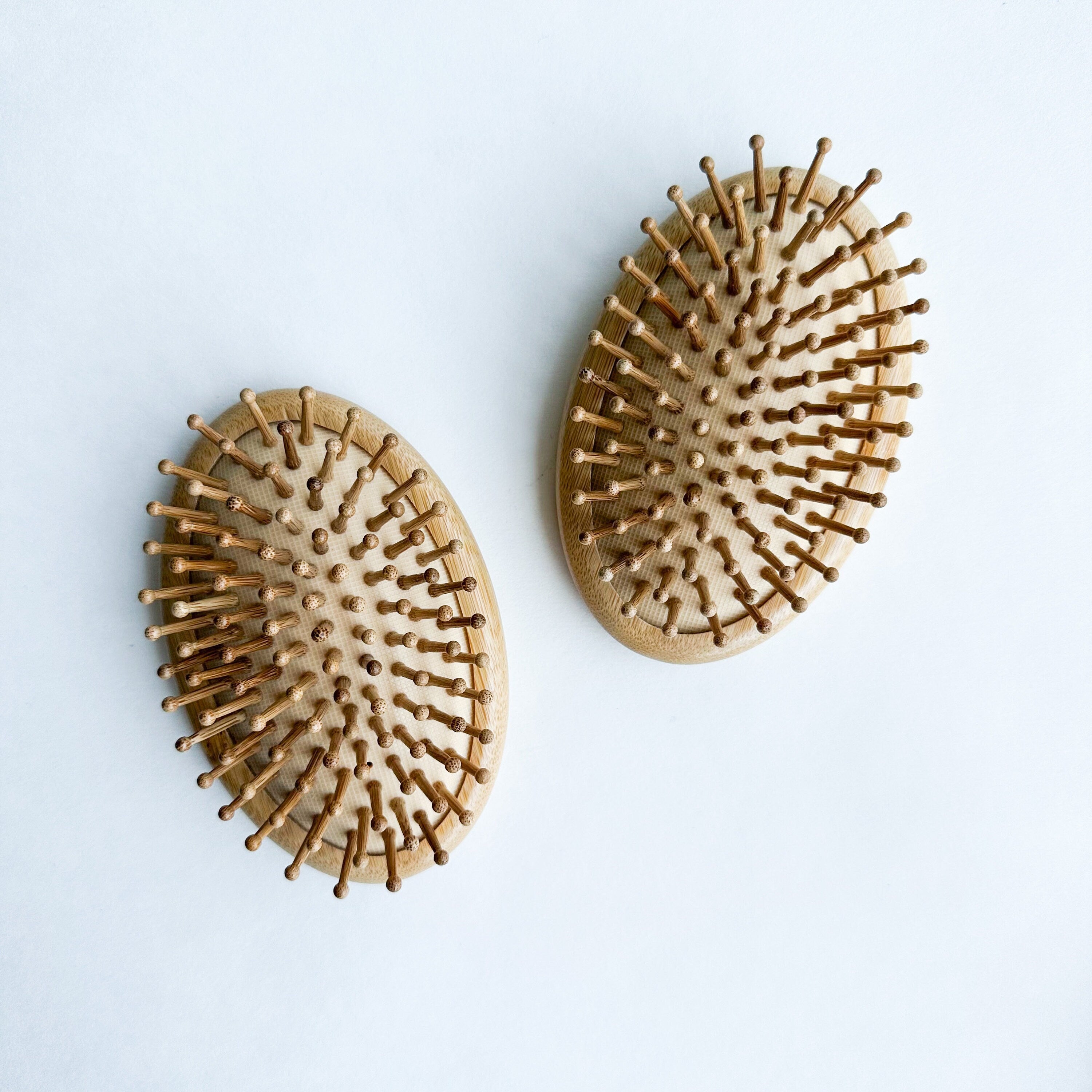 Natural Plastic Free Bamboo Hair & Beard Brush - Eco Friendly Biodegradable Detangling Bamboo Travel Brush - Zero Waste Bamboo Handheld Brush