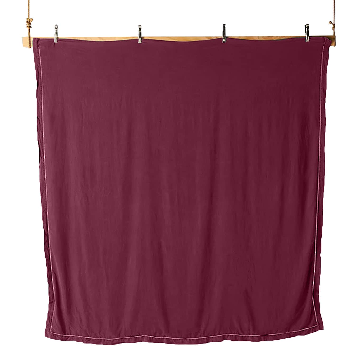 Embroidered Edge Berry 100% Pure Linen | Linen Cotton Mix | 3 Piece Duvet Cover Set | 4 Piece Sheet Set | Handmade | Pre-washed | Soft-2