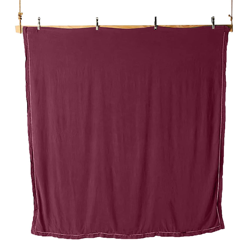 Embroidered Edge Berry 100% Pure Linen | Linen Cotton Mix | 3 Piece Duvet Cover Set | 4 Piece Sheet Set | Handmade | Pre-washed | Soft-2