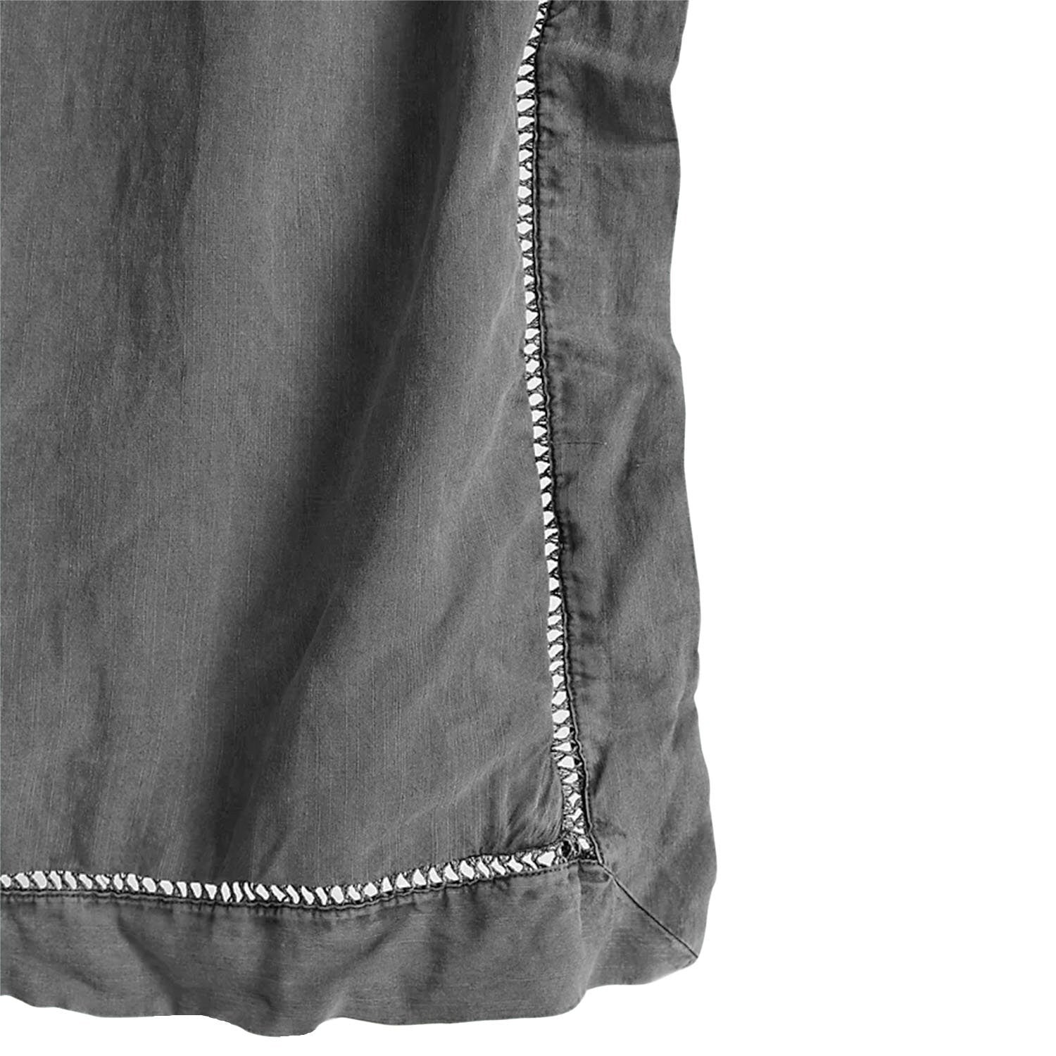 Embroidered Edge Light Grey 100% Pure Linen | Linen Cotton Mix | 3 Piece Duvet Cover Set | 4 Piece Sheet Set | Handmade | Pre-washed | Soft-1