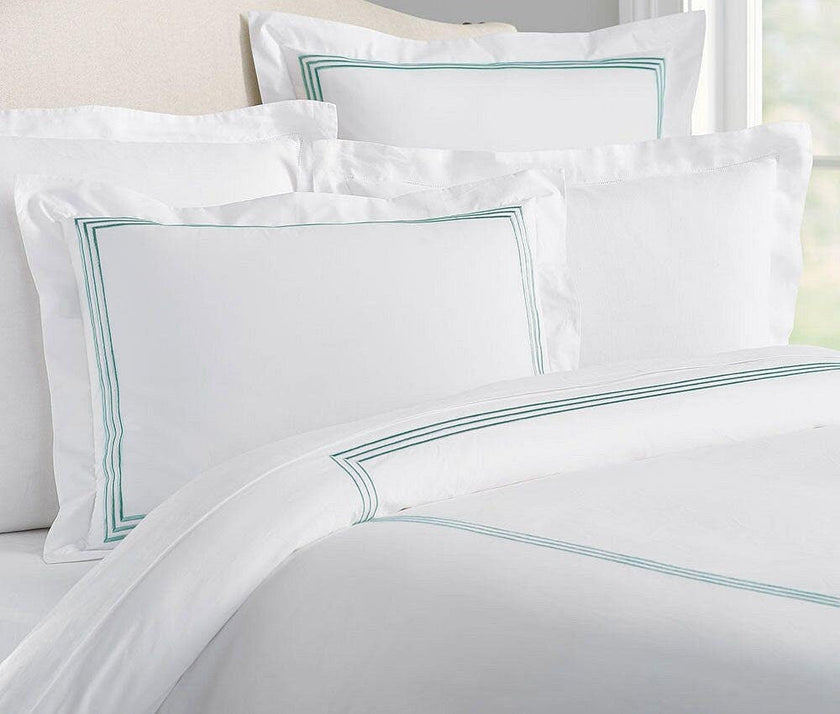 Lines - Linen Cotton Embroidered Edge Duvet Cover Sets