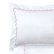 White with Bubblegum Pink - Cotton Sateen, Pure Linen, Linen Cotton Mix | 3 Piece Embroidered Edge Duvet Cover Set | Handmade | Pre-washed-1