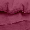 Raw Edged Berry - 100% Pure Linen | Linen Cotton Mix | 3 Piece Duvet Cover Set | 4 Piece Sheet Set | Handmade | Pre-washed | Soft-1