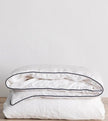 White with Navy Piping  - 100% Pure Linen or Linen Cotton | 3 Piece Piped Duvet Cover Set | Handmade | Pre-washed-2