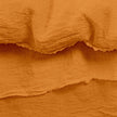 Raw Edged Mustard - 100% Pure Linen | Linen Cotton Mix | 3 Piece Duvet Cover Set | 4 Piece Sheet Set | Handmade | Pre-washed | Soft-1