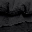 Raw Edged Pure Black - 100% Pure Linen | Linen Cotton Mix | 3 Piece Duvet Cover Set | 4 Piece Sheet Set | Handmade | Pre-washed | Soft-1