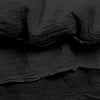 Raw Edged Pure Black - 100% Pure Linen | Linen Cotton Mix | 3 Piece Duvet Cover Set | 4 Piece Sheet Set | Handmade | Pre-washed | Soft-1