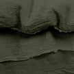 Raw Edged Moss Green - 100% Pure Linen | Linen Cotton Mix | 3 Piece Duvet Cover Set | 4 Piece Sheet Set | Handmade | Pre-washed | Soft-3