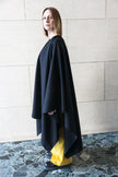 Midi recycled wool cape