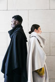 Black or white recycled wool scarf-1
