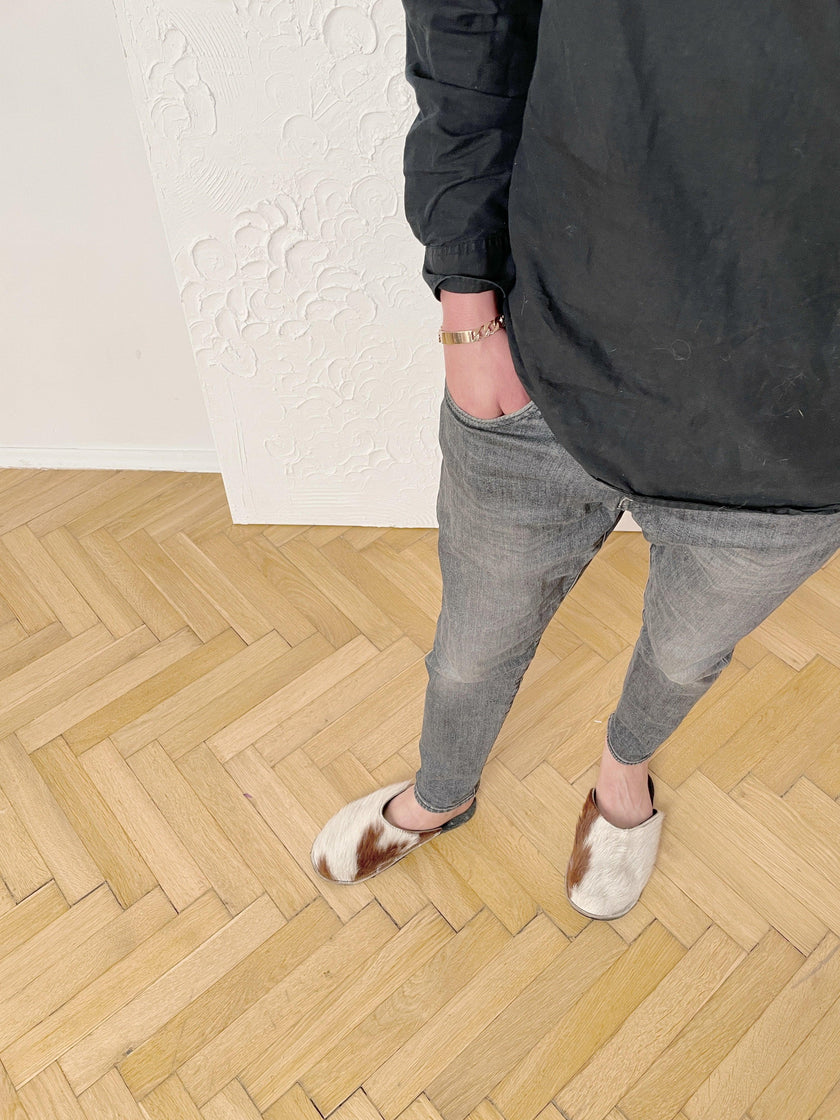 Adult Natural Goat skin Slippers-1