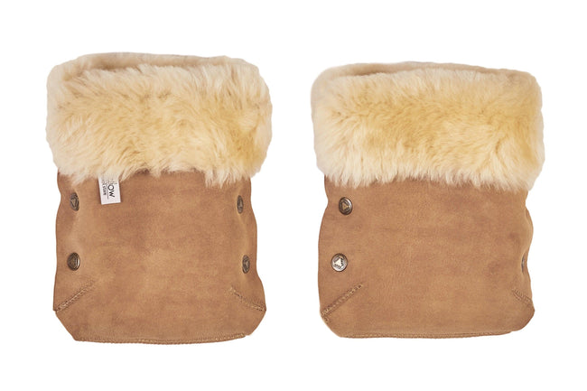 Beige Natural Sheepskin Stroller Hand Muffs-1