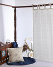 White Hand Block Printed Linen Curtains | Starry Sky Design