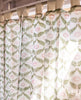 White & Green Hand Block Printed Linen Curtains | Lotus & Jaal Design