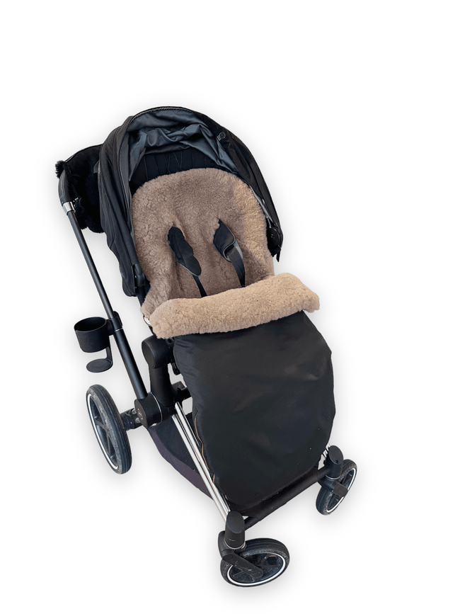Black Natural Sheepskin Stroller Sleeping Bag-1