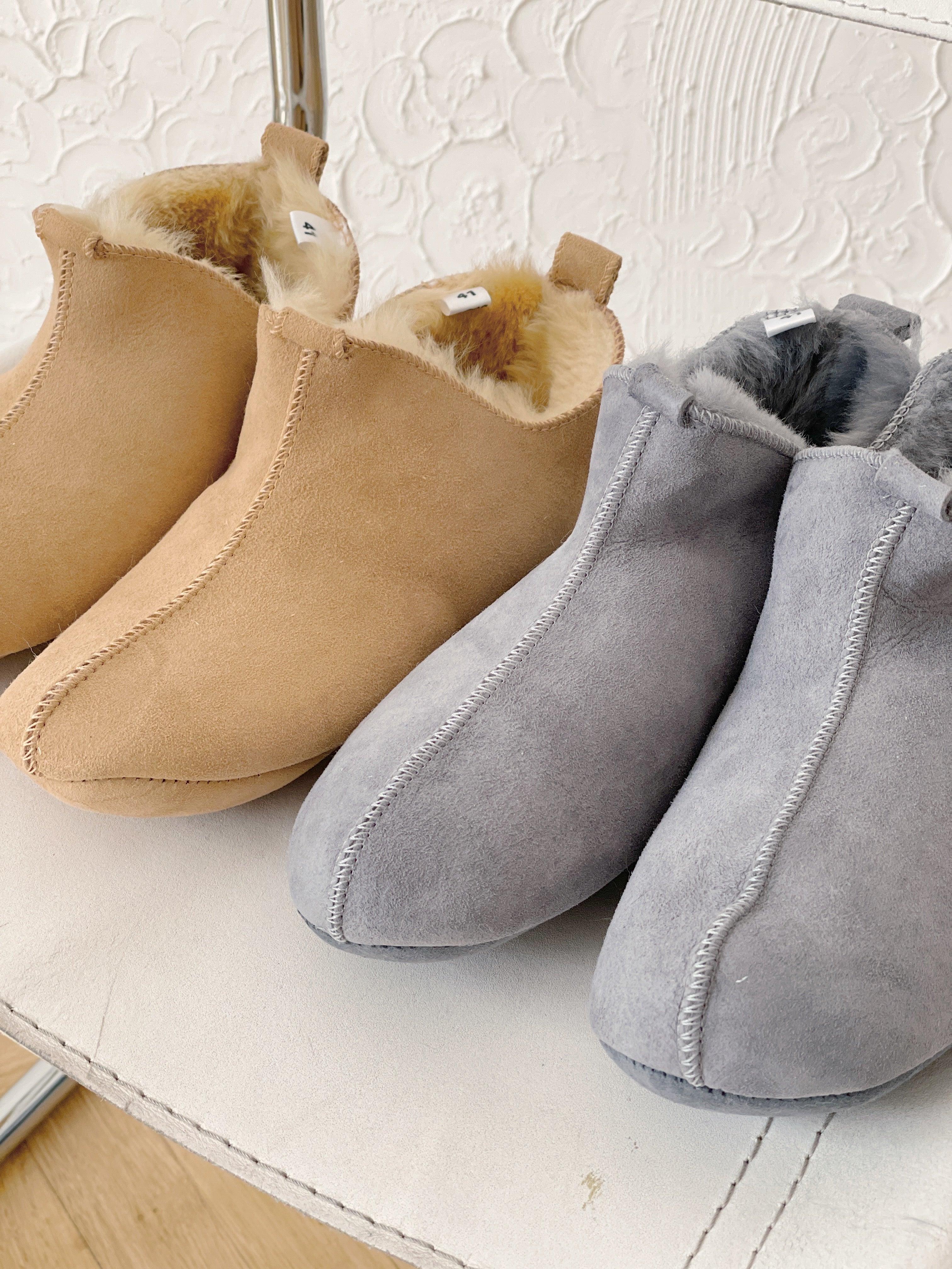 Adult Natural Sheepskin Boots - Grey-4