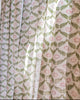 White & Green Hand Block Printed Linen Curtains | Lotus & Jaal Design