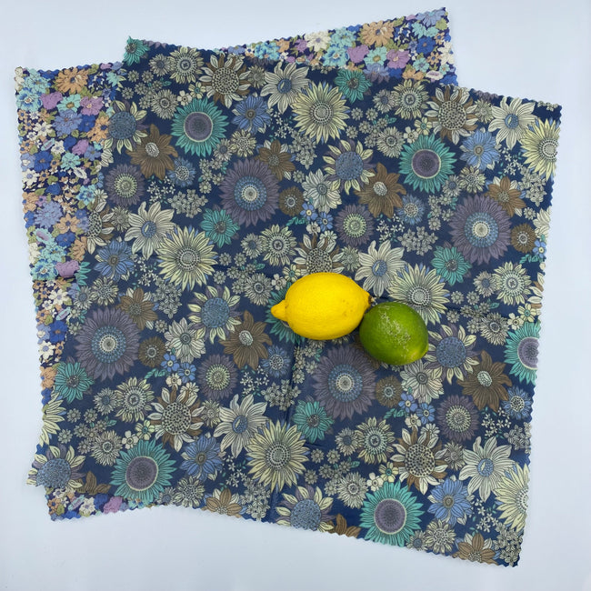 Blue Sunflower- Eco Friendly Beeswax Wrap