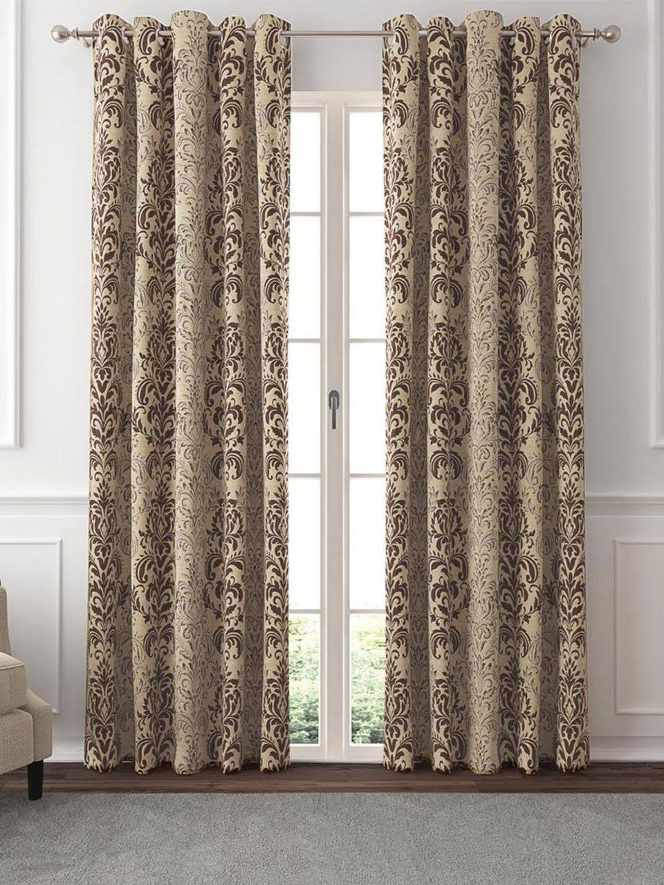 Linen Damask Curtains | Blackout Lining | Eyelet & More | Single or Pair