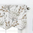 Watercolor Leaf Linen Valance Curtain - Brown Earth Tone Botanical Window