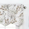 Watercolor Leaf Linen Valance Curtain - Brown Earth Tone Botanical Window