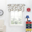 Watercolor Leaf Linen Valance Curtain - Brown Earth Tone Botanical Window