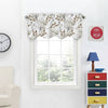Watercolor Leaf Linen Valance Curtain - Brown Earth Tone Botanical Window