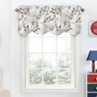 Watercolor Leaf Linen Valance Curtain - Brown Earth Tone Botanical Window