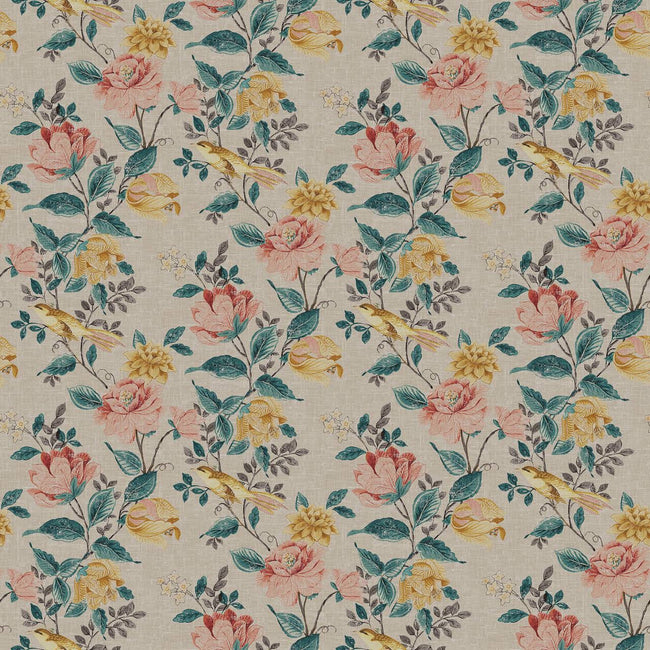 Bird & Floral Print Curtains | Organic Cotton Linen | Blackout/Light Filtering | Made to Measure | Eyelet, Rod Pocket & More