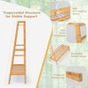 NNECW Freestanding Bamboo Clothing Rack with Top Shelf & Shoe Rack