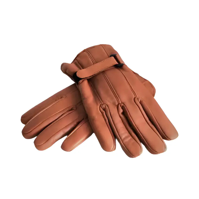 Light Brown Sheepskin Winter Gloves-1