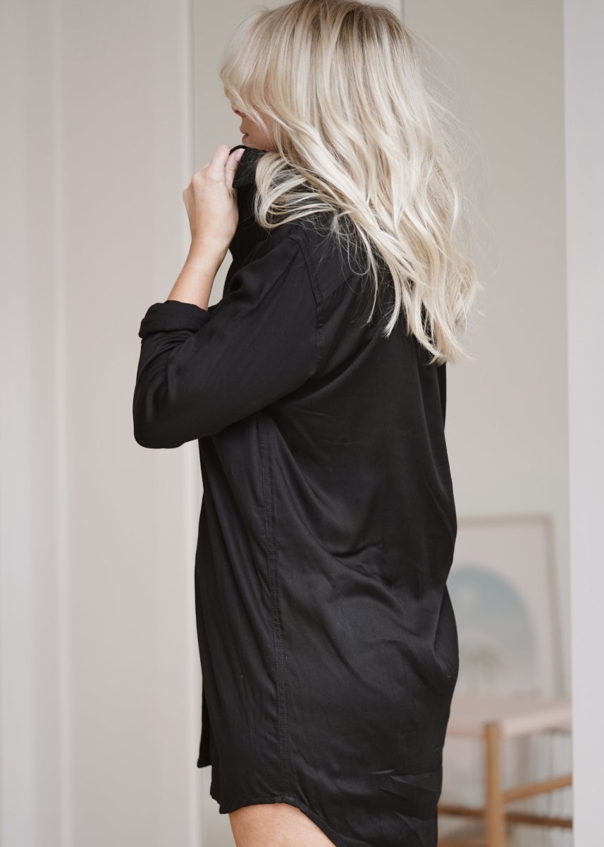 Bamboo Sleep Shirt in Black