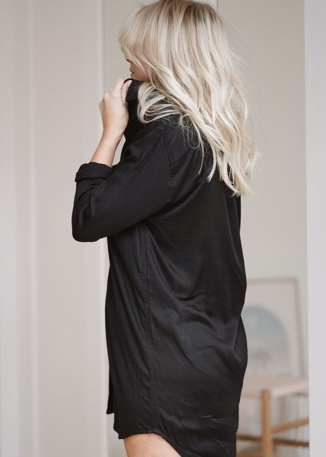 Bamboo Sleep Shirt in Black