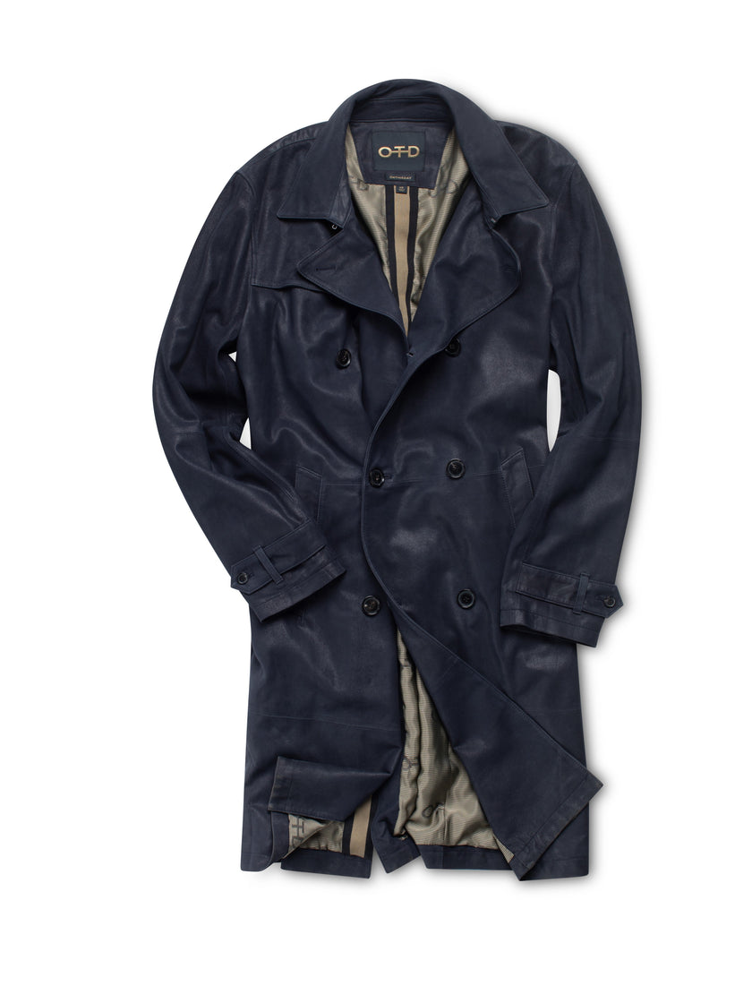 Midnight Suede Trench Coat-2