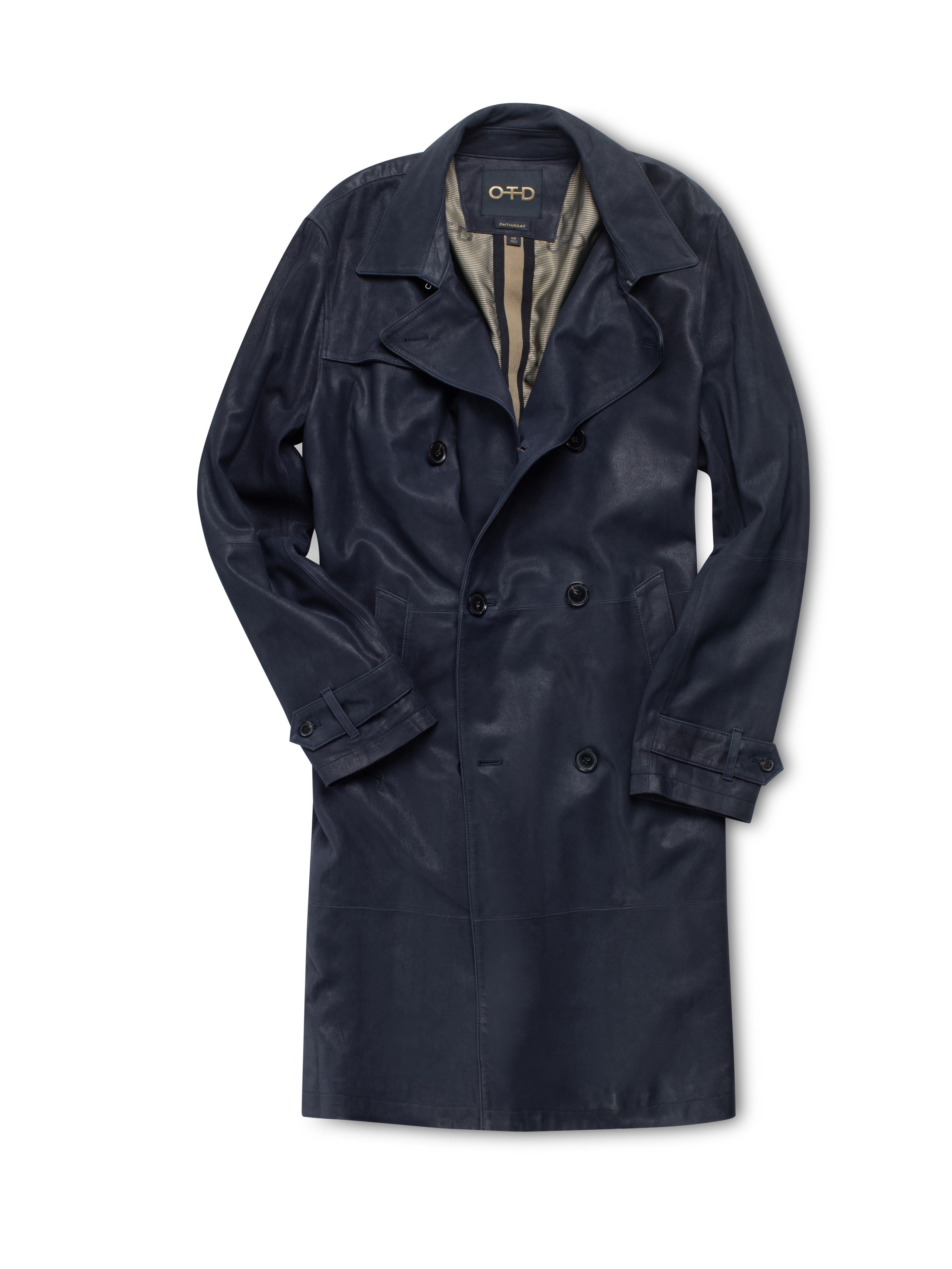 Midnight Suede Trench Coat-3
